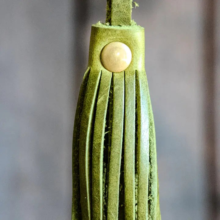 In Blue Handmade Leather Tassel | Leather Key Chain | Leather Fob
