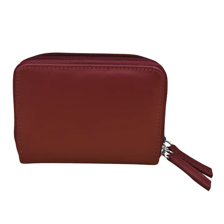 ili New York RFID Accordian Case Leather Wallet- 6714 Merlot