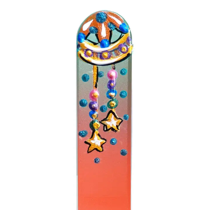 Czech Crystal Nail File - Size Small- Hand Painted Collection Enchanted Dream Catcher Stars