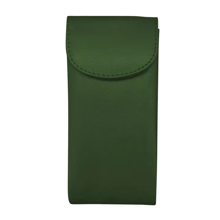 ili New York - Leather Double Eyeglass Case- 6470 Hunter Green