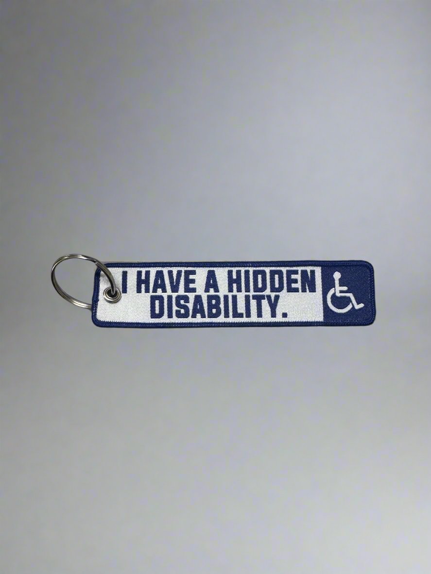 Keychain/Bag Identifier- Hidden Disability Blue & White