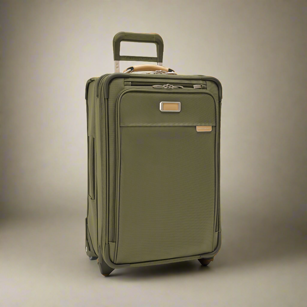 Briggs & Riley Baseline 22” Essential Softside 2-Wheel Carry-On with Suiter (Free Monogram)- BLU122CX Olive