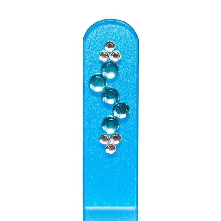 Czech Swarovski Crystal Nail File - Size Medium- Rhinestone Collection Blue Rhinestone