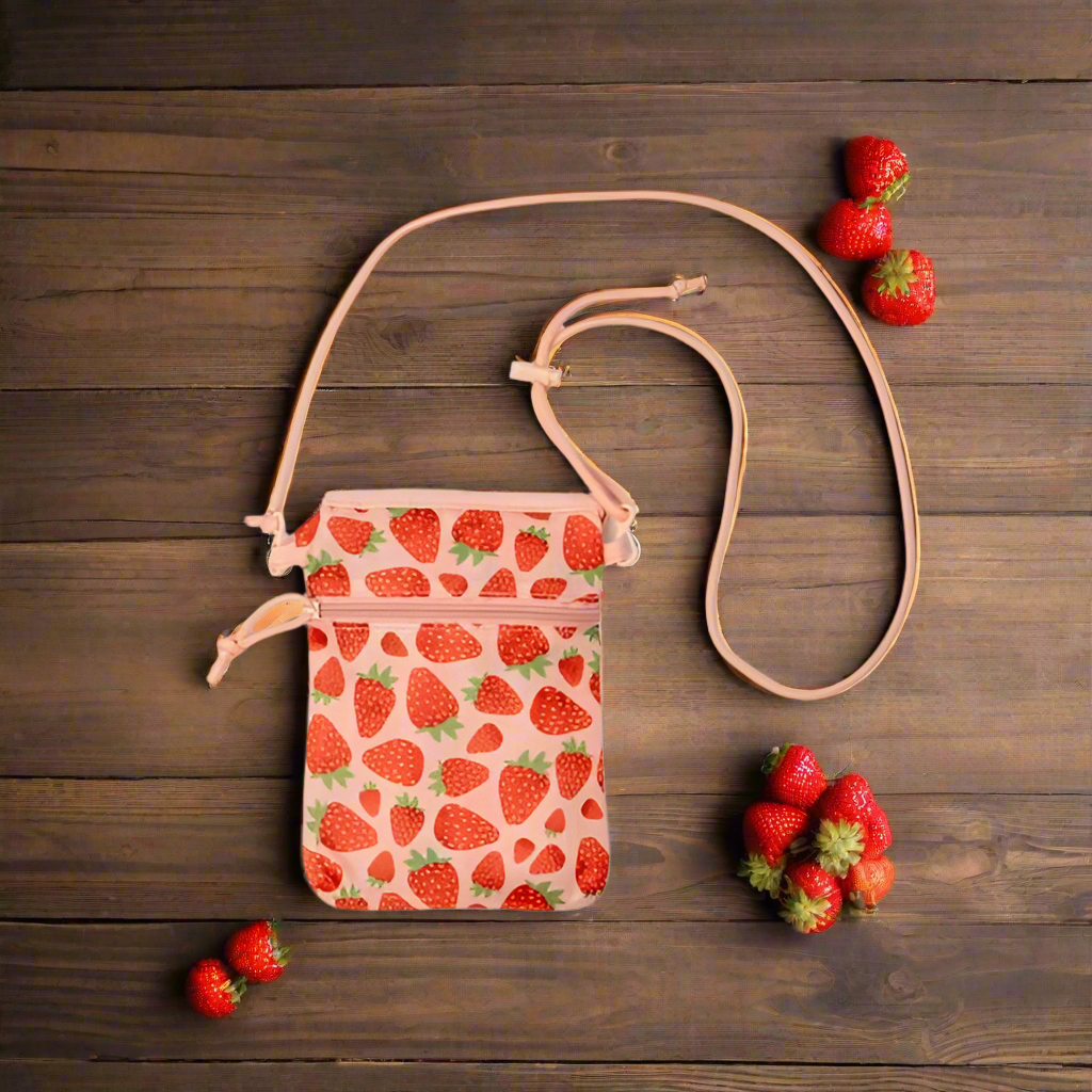 Crush Off the Market Expandable & Packable Shopping Crossbody/Tote Strawberry