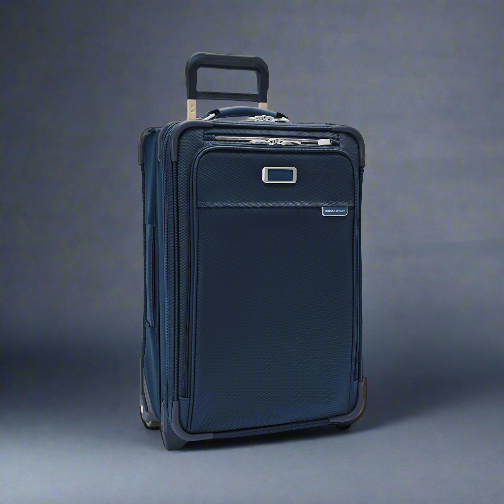Briggs & Riley Baseline 22” Essential Softside 2-Wheel Carry-On with Suiter (Free Monogram)- BLU122CX Navy