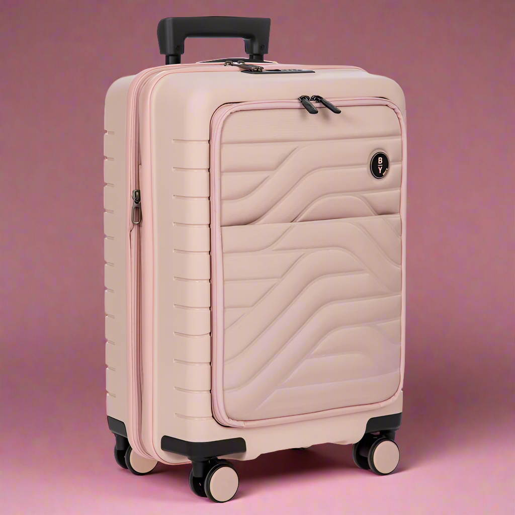 Bric’s B|Y Ulisse 21” Hardsided Expandable Hybrid Carry-on Spinner with Pocket Pearl Pink
