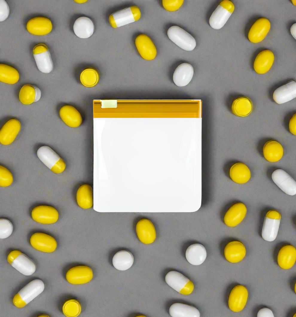 One Clear Pill Pouch - Assorted Yellow