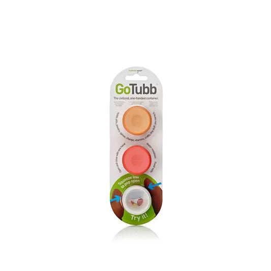 Gotubb 3-Pack Reusable Storage/Travel Container Jugs (Small) Clear Orange Red