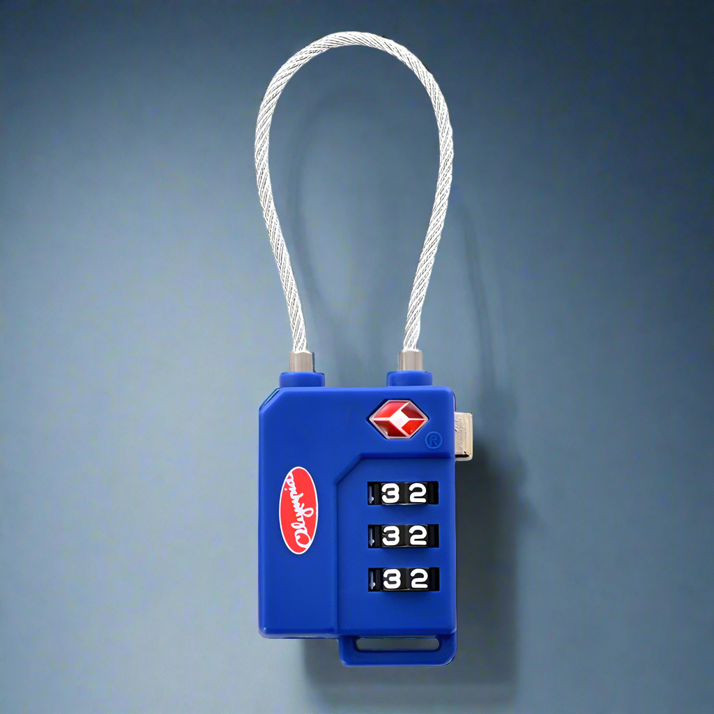 Olympia USA TSA Cable Combination Lock- $12 Blue