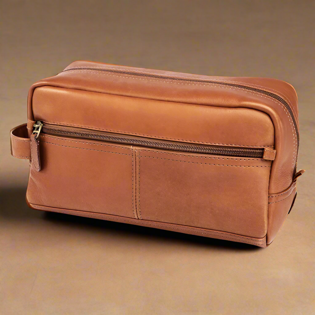 Dorado Leather Shave Kit Tan