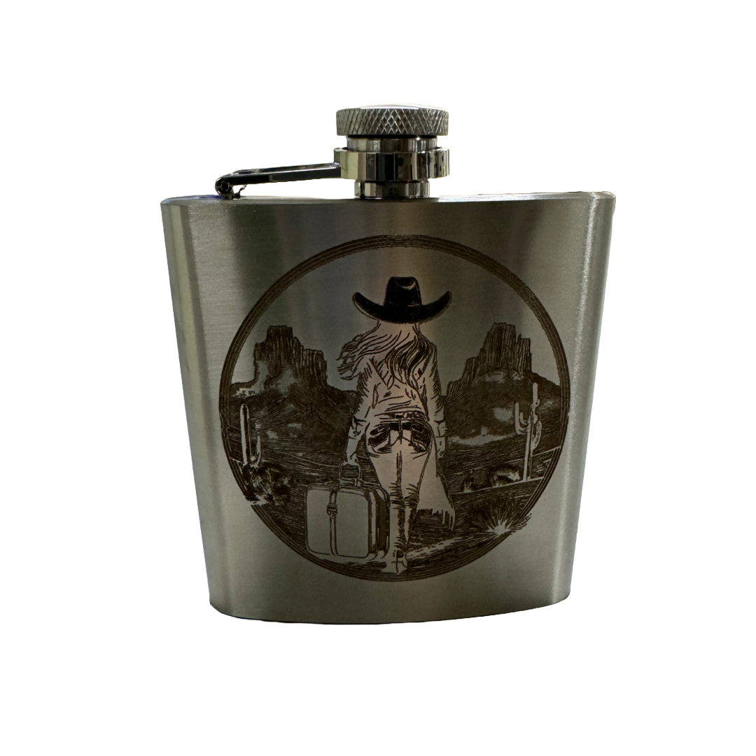 Lieber's Luggage® Lab - CUSTOMIZABLE Stainless Steel Hip Flasks- 6 oz.