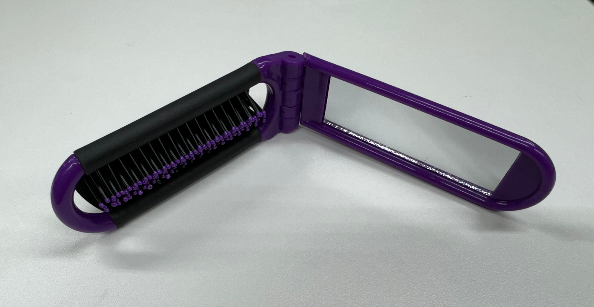 Travel Folding Hair Brush with Mirror