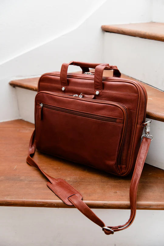 Osgoode Marley Leather Padraig Portfolio Messenger Bag - 6043 Brandy