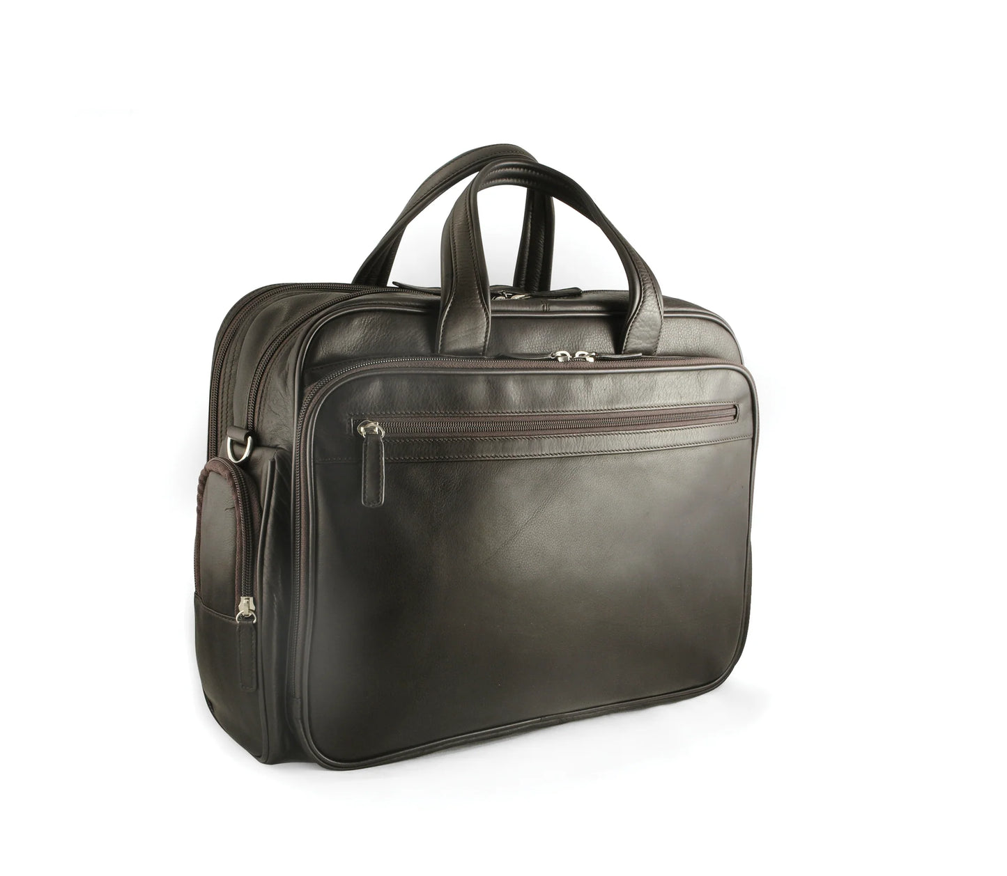 Osgoode Marley Leather Fergus Multi-Zip Briefcase - 6048 Espresso