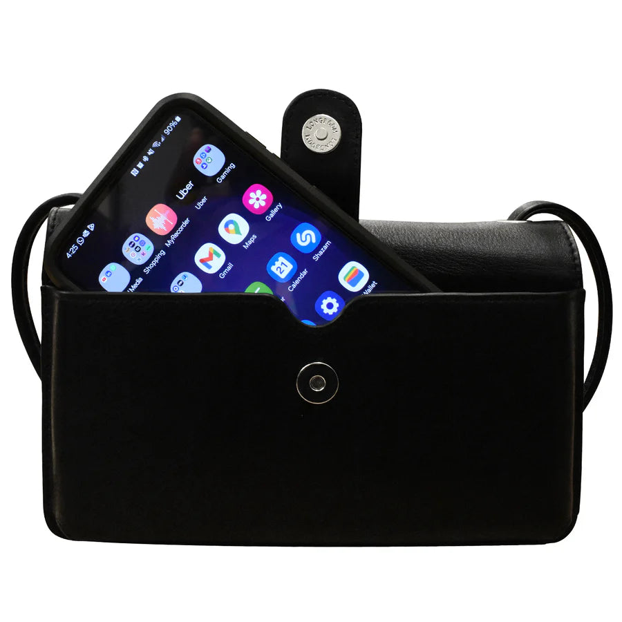 ili New York Leather RFID Flap Phone Bag Organizer- 6062
