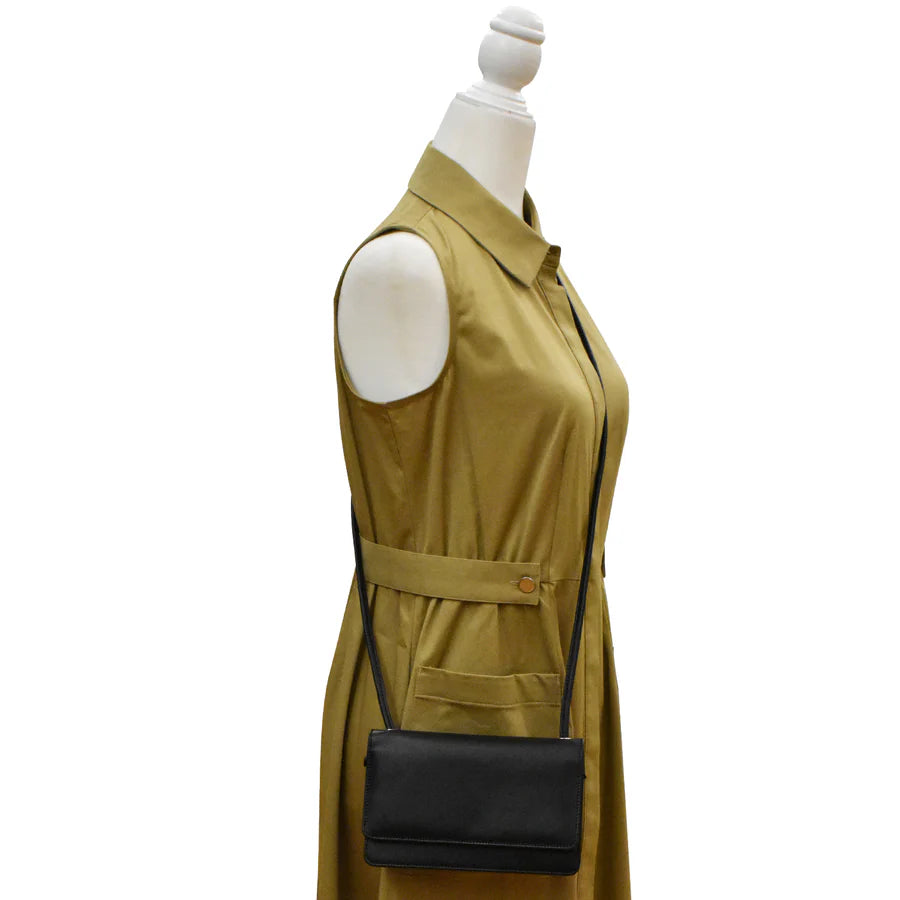 ili New York Leather RFID Flap Phone Bag Organizer- 6062