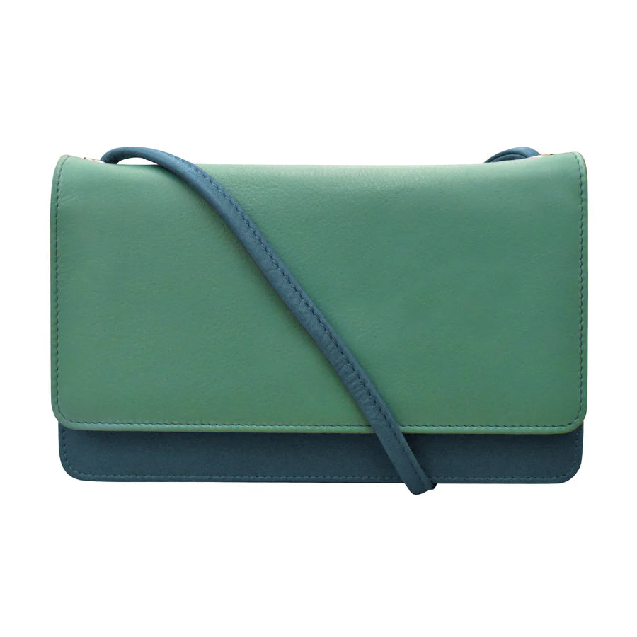 ili New York Leather RFID Flap Phone Bag Organizer- 6062