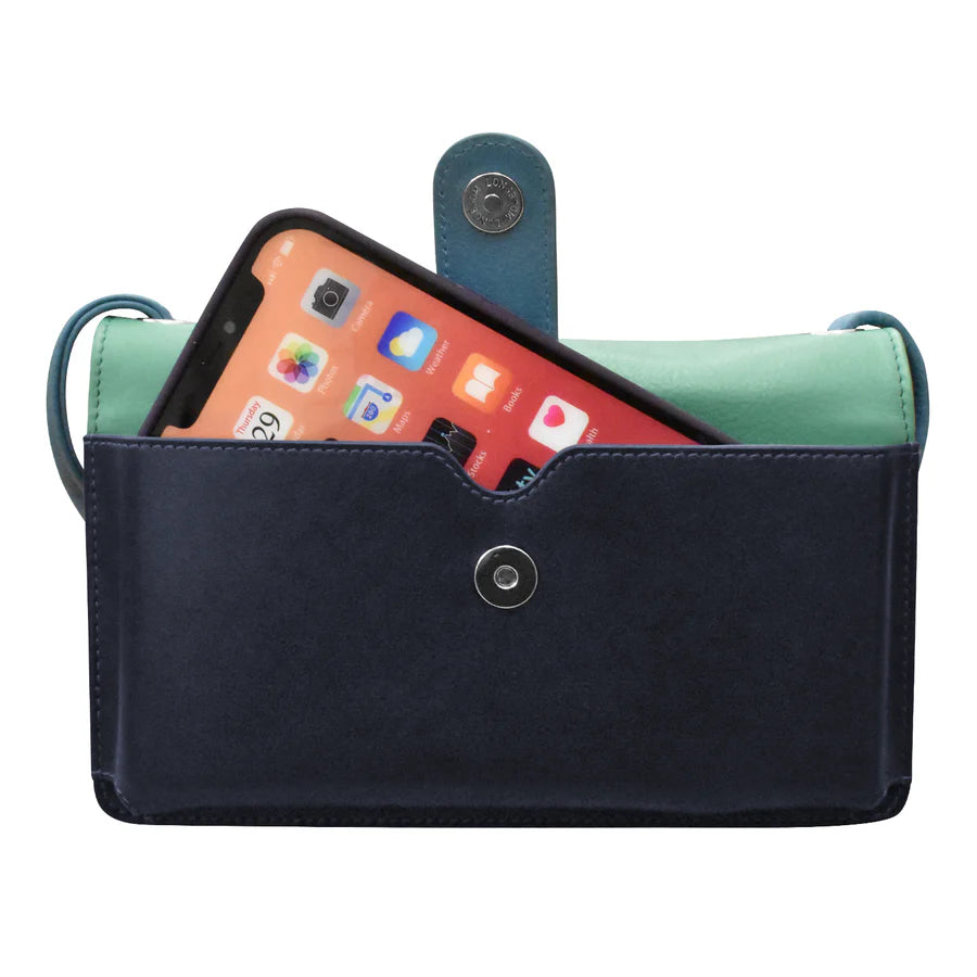 ili New York Leather RFID Flap Phone Bag Organizer- 6062