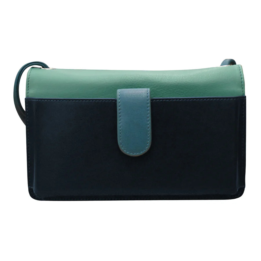 ili New York Leather RFID Flap Phone Bag Organizer- 6062