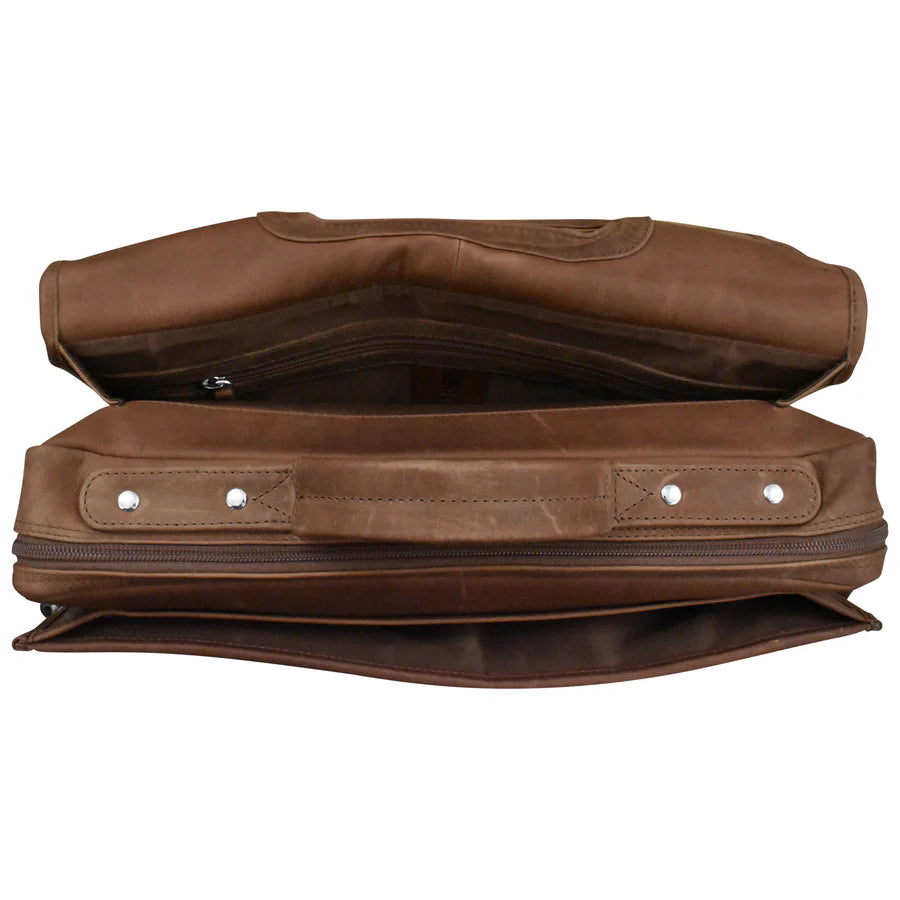 ili New York Leather RFID Flap Briefcase- 6119