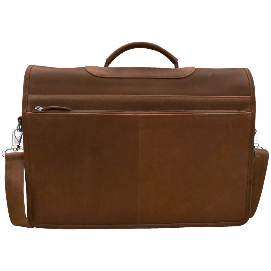 ili New York Leather RFID Flap Briefcase- 6119