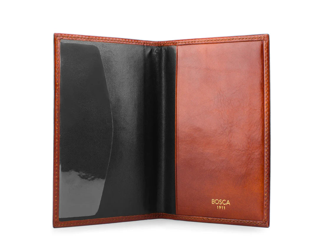 BOSCA OLD LEATHER Passport Case Wallet Cognac