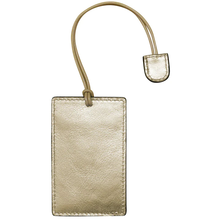 ili New York Slim Leather Luggage Tag Light Gold