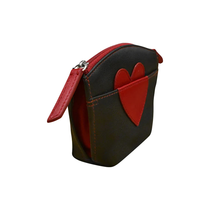 ili New York Leather Single Heart Coin Purse- 6282