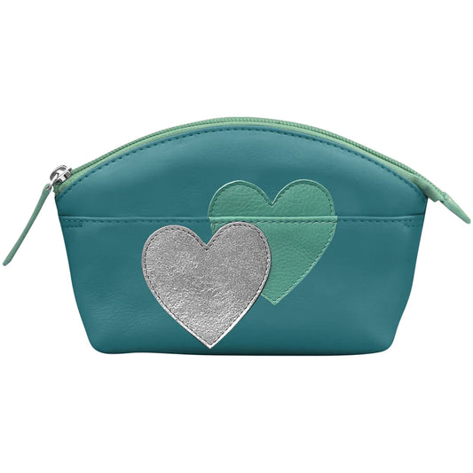 ili New York Leather Double Heart Cosmetic Case- 6283