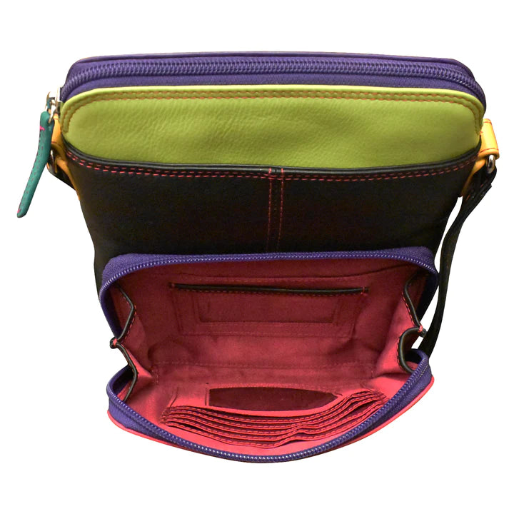 ili New York Leather RFID Small Crossbody Organizer- 6330