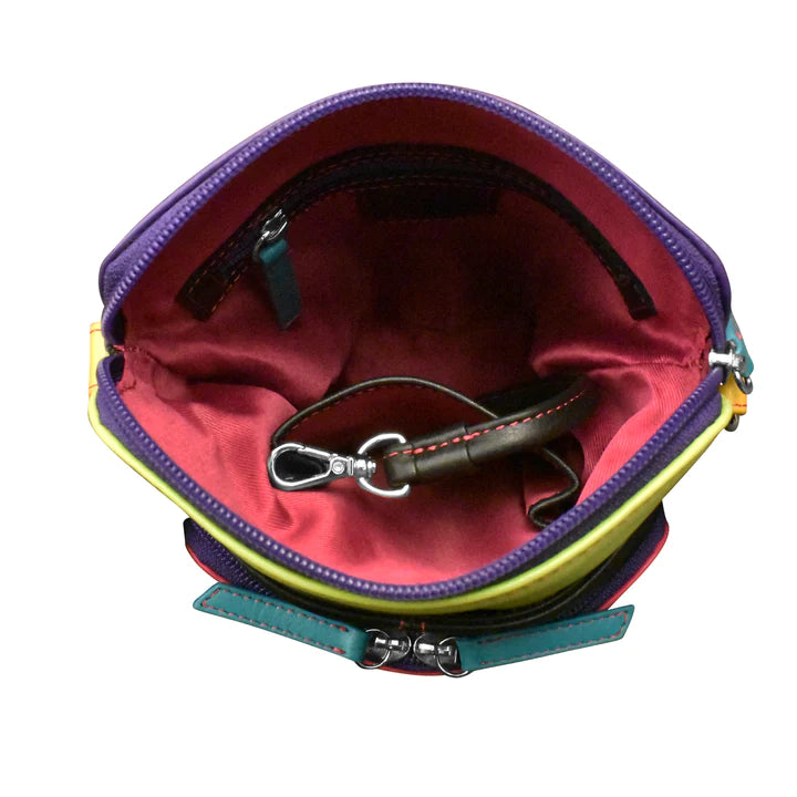 ili New York Leather RFID Small Crossbody Organizer- 6330