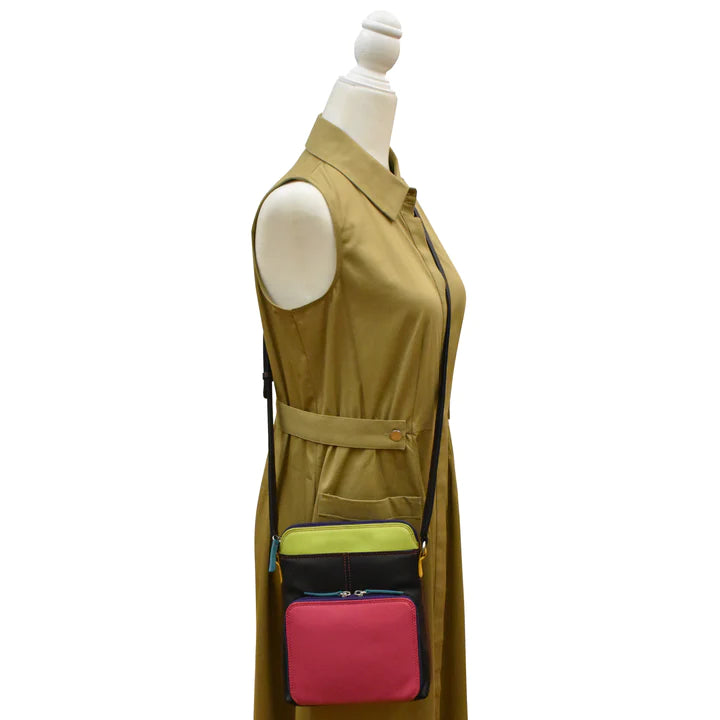 ili New York Leather RFID Small Crossbody Organizer- 6330