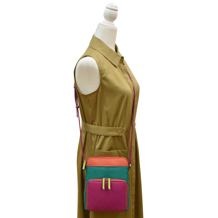 ili New York Leather RFID Small Crossbody Organizer- 6330