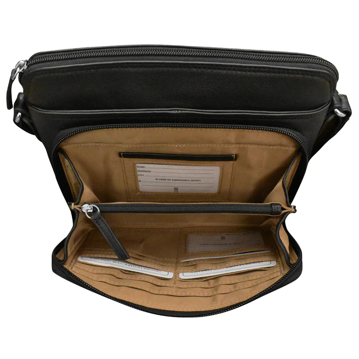 ili New York - RFID blocking Leather Crossbody Organizer - 6333