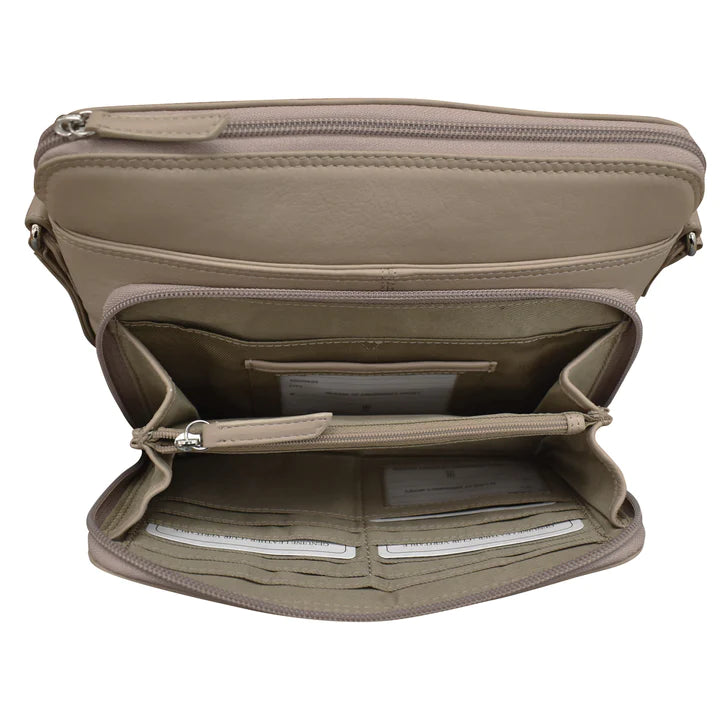 ili New York - RFID blocking Leather Crossbody Organizer - 6333