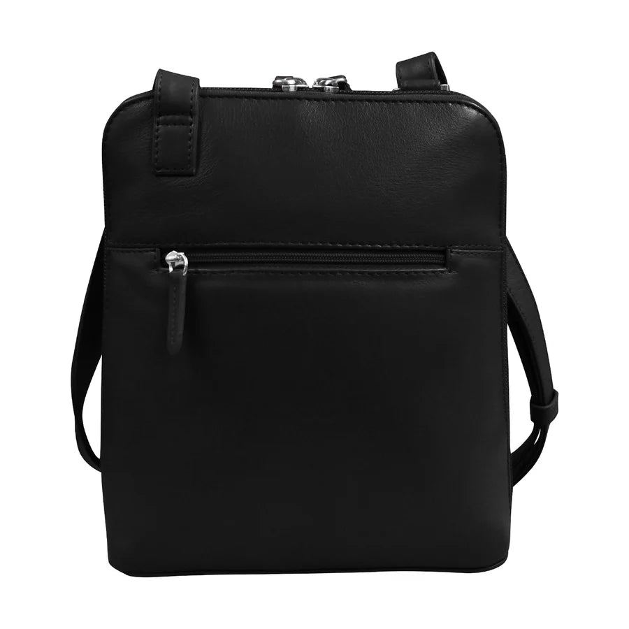 ili New York Leather RFID North-South Flap Pocket Crossbody Bag