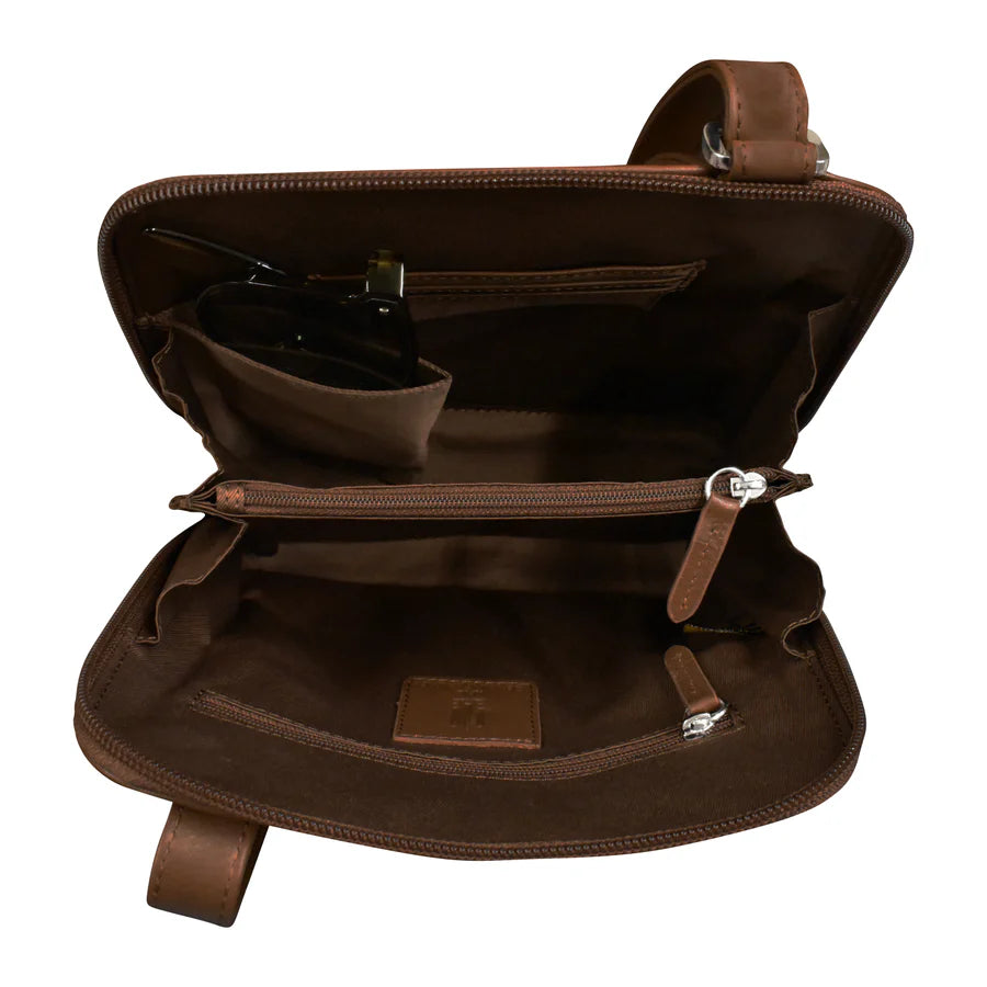 ili New York Leather RFID North-South Flap Pocket Crossbody Bag