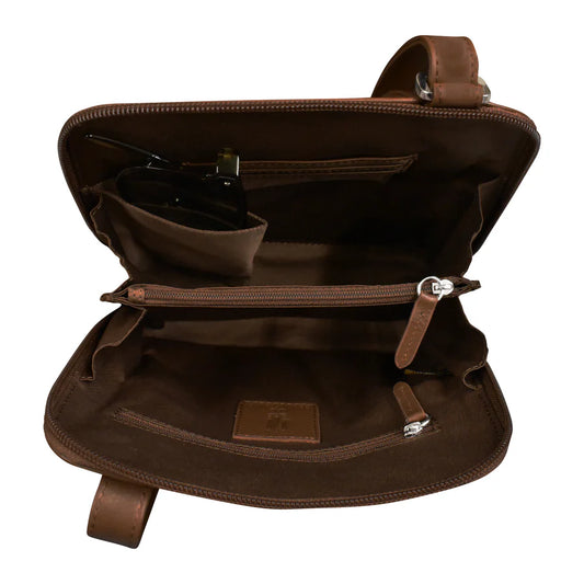 ili New York Leather RFID North-South Flap Pocket Crossbody Bag