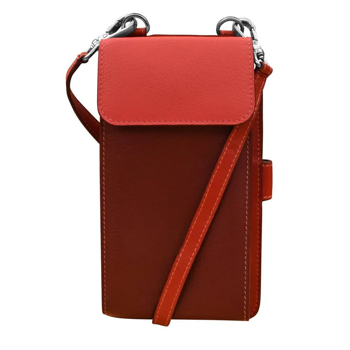 ili New York - RFID blocking leather Phone Wallet Crossbody- 6363 Autumnal Multi