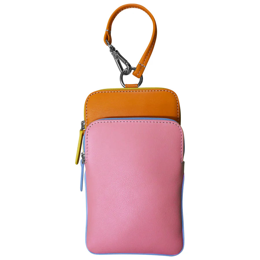 ili New York Leather Phone Case Bag Charm Pink Rainbow