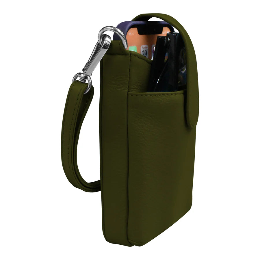 ili New York Leather RFID Crossbody Phone Pouch