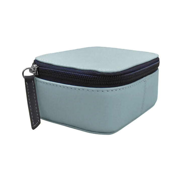 ili New York Leather Travel Jewelry Box- 6391 Chambray Navy