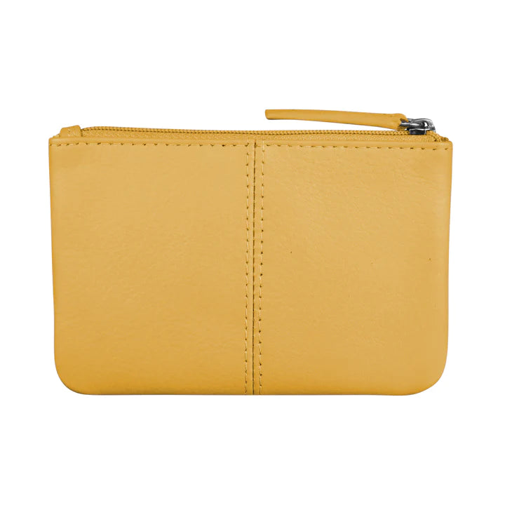 ili New York RFID Leather Coin Wallet with Key Ring - 6413 Yellow