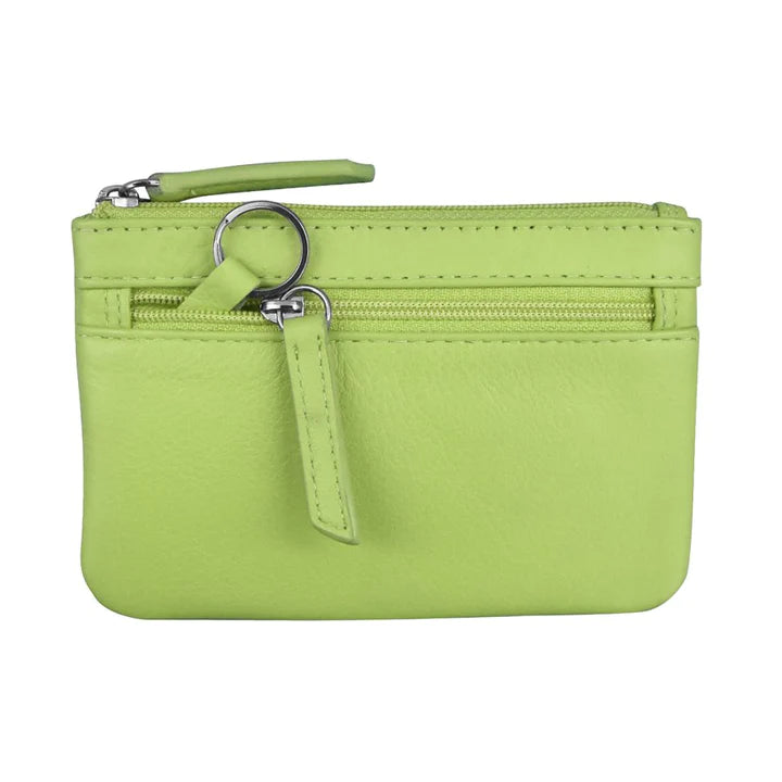 ili New York RFID Leather Coin Wallet with Key Ring - 6413