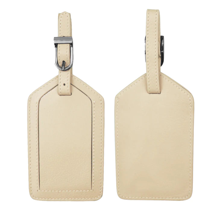 ili New York - Leather Luggage Tag- 6422 Bone
