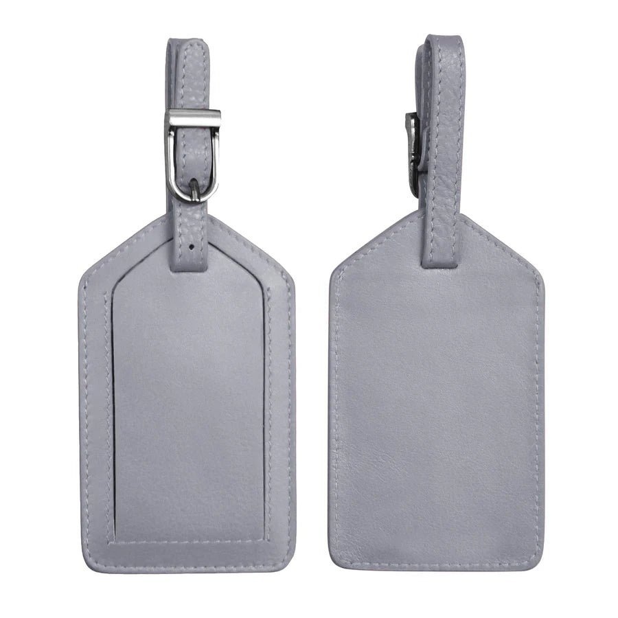 ili New York - Leather Luggage Tag- 6422 Cool Grey