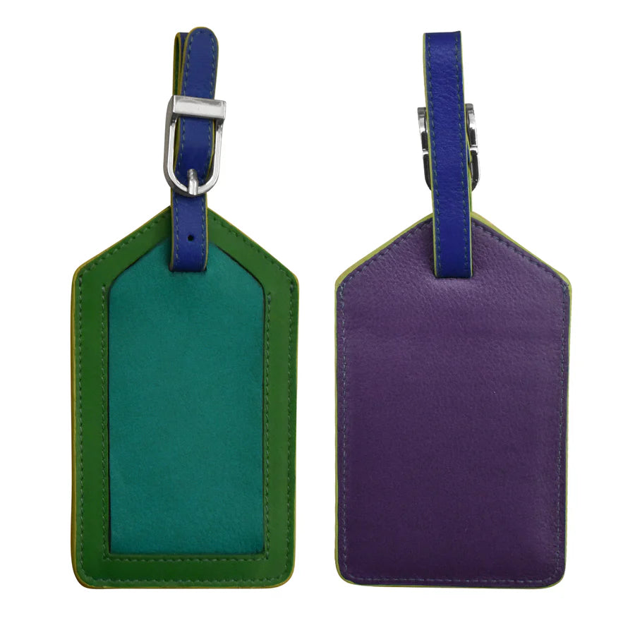 ili New York - Leather Luggage Tag- 6422 Cool Tropics