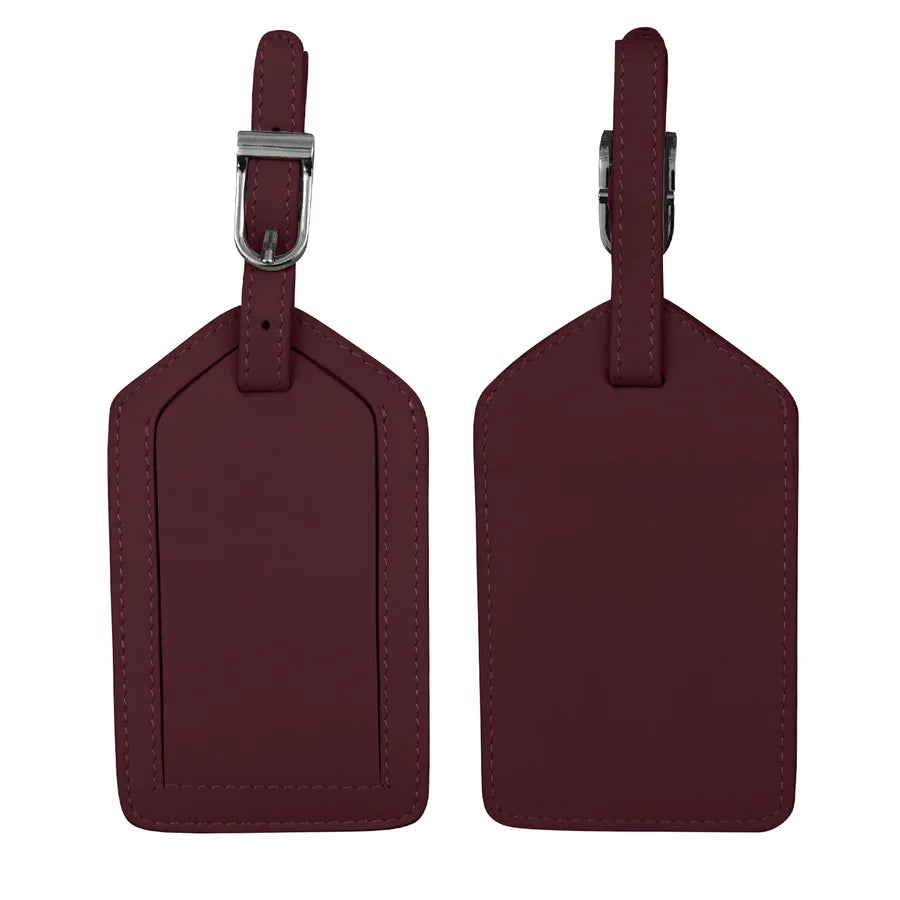 ili New York - Leather Luggage Tag- 6422 Eggplant