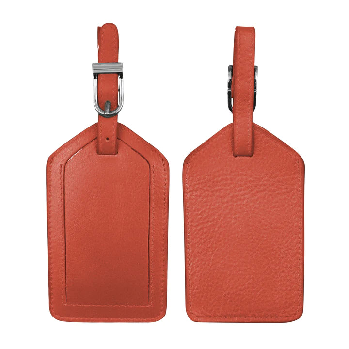 ili New York - Leather Luggage Tag- 6422 Orange