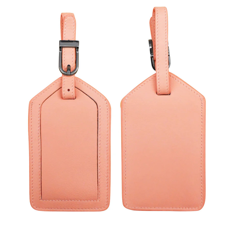ili New York - Leather Luggage Tag- 6422 Peach